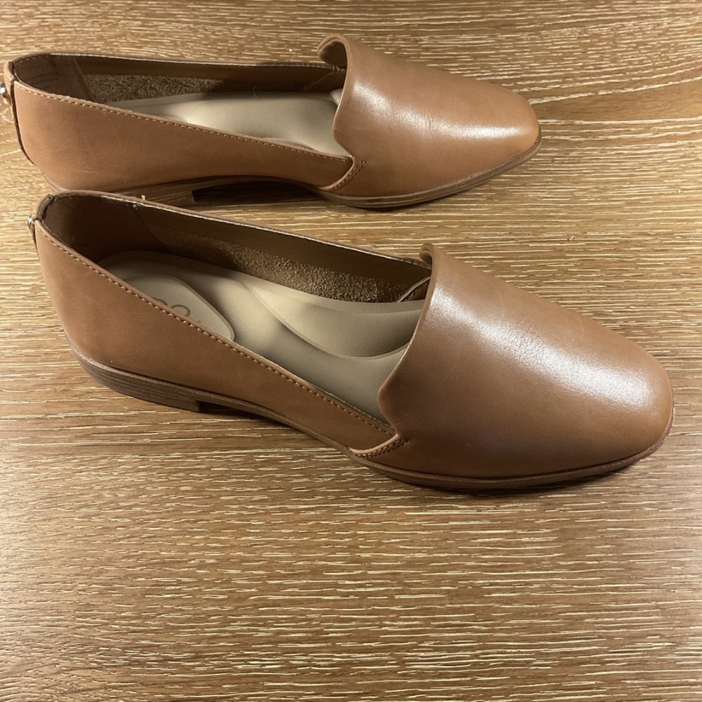 Aldo Tan Leather Slip-On Flats